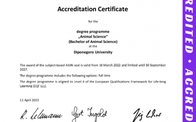 Program Studi S1 Peternakan, Fakultas Peternakan dan Pertanian, Universitas Diponegoro Mencapai Prestasi Terakreditasi Internasional Oleh ASIIN
